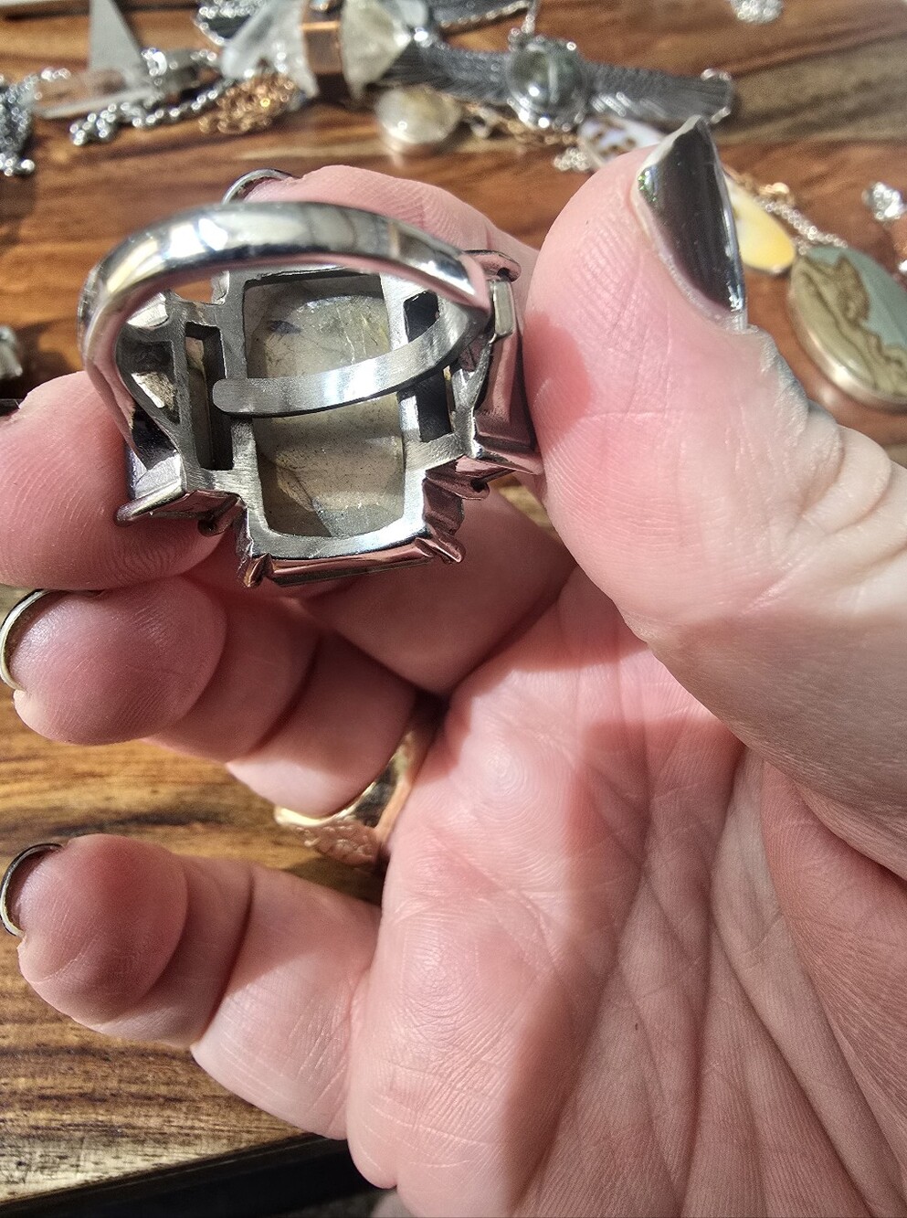 Rare! Discontinued! Evil Pawn Jewelry Labradorite Jotunn Ring - Picture 7 of 8